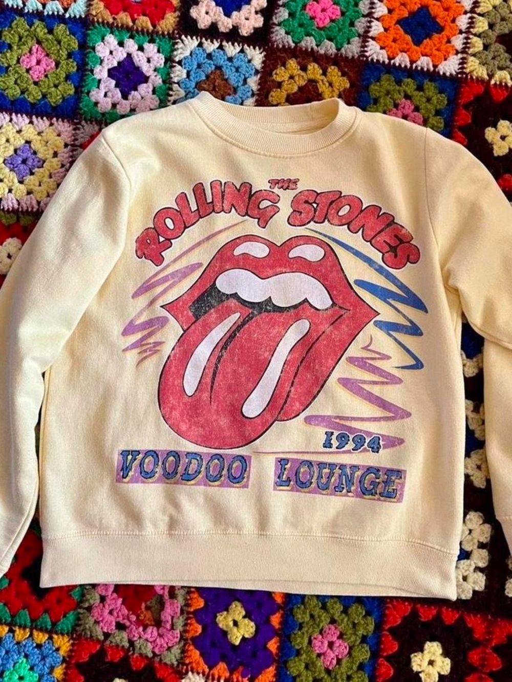 the Rolling Stones Yellow Crewneck Sweatshirt